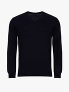 JERSEY DE CASHMERE AZUL CON CODERAS MR REGULAR FIT. AZUL
