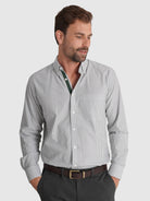 CAMISA ALGODÓN VERDE MANGA LARGA REGULAR FIT MR. AZUL