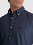 CAMISA ALGODÓN AZUL MANGA LARGA REGULAR FIT MR. AZUL