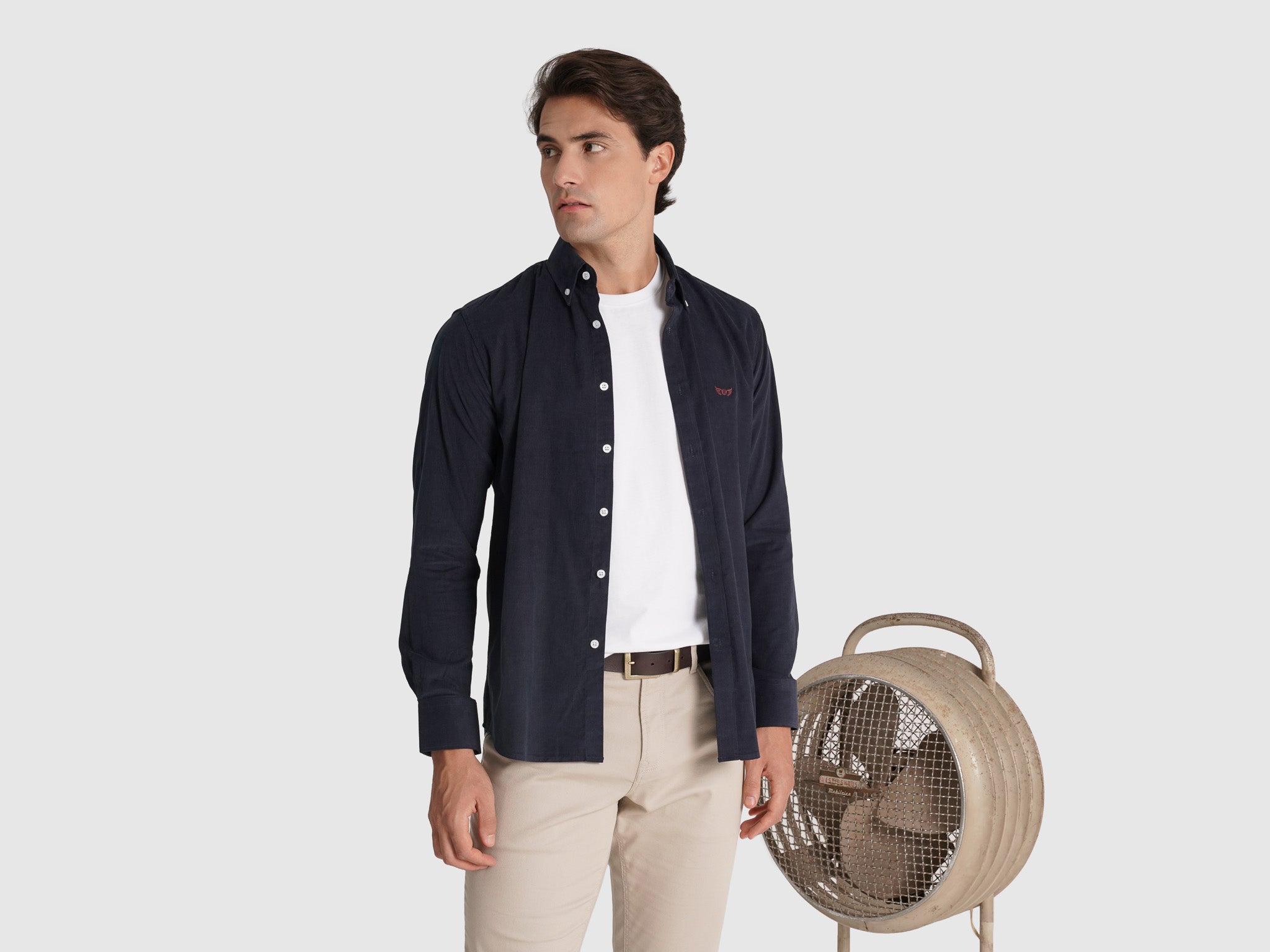 CAMISA ALGODÓN AZUL MANGA LARGA REGULAR FIT MR. AZUL