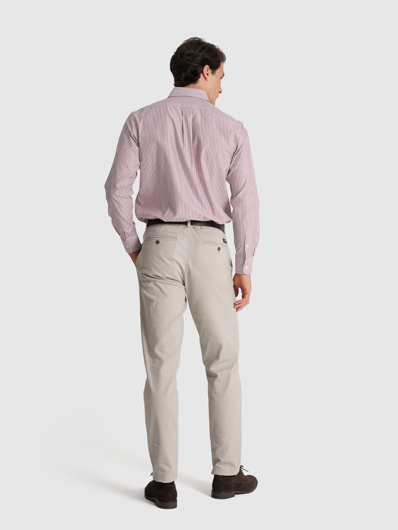 CAMISA ALGODÓN ROJA MANGA LARGA REGULAR FIT MR. AZUL
