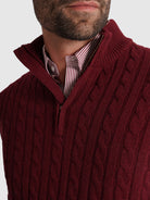 JERSEY DE LANA BURDEOS CON CODERAS MR REGULAR FIT. AZUL