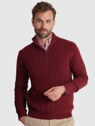 JERSEY DE LANA BURDEOS CON CODERAS MR REGULAR FIT. AZUL
