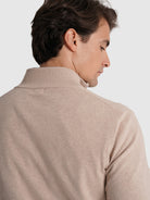JERSEY DE CASHMERE BEIGE MANGA LARGA REGULAR FIT MR. AZUL