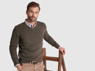 JERSEY DE LANA VERDE CON CODERAS MR REGULAR FIT. AZUL