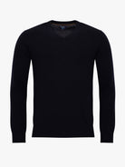 BLUE WOOL PULLOVER WITH REGULAR FIT MR ELBOW PADS. BLUE