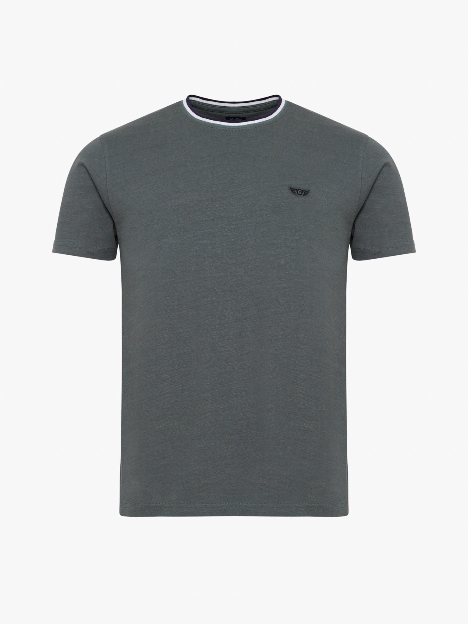 T-SHIRT ALGODÃO VERDE MANGA CURTA REGULAR FIT MR. BLUE
