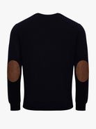 JERSEY DE CASHMERE AZUL CON CODERAS MR REGULAR FIT. AZUL