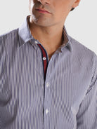 CAMISA SARGA AZUL MANGA LARGA SLIM FIT MR. AZUL