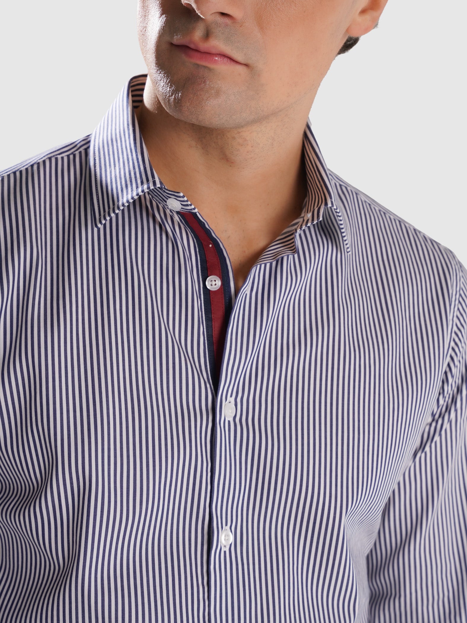 CAMISA SARGA AZUL MANGA LARGA SLIM FIT MR. AZUL