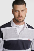 RUGBIE ALGODÃO REGULAR FIT AZUL RISCAS MR. BLUE