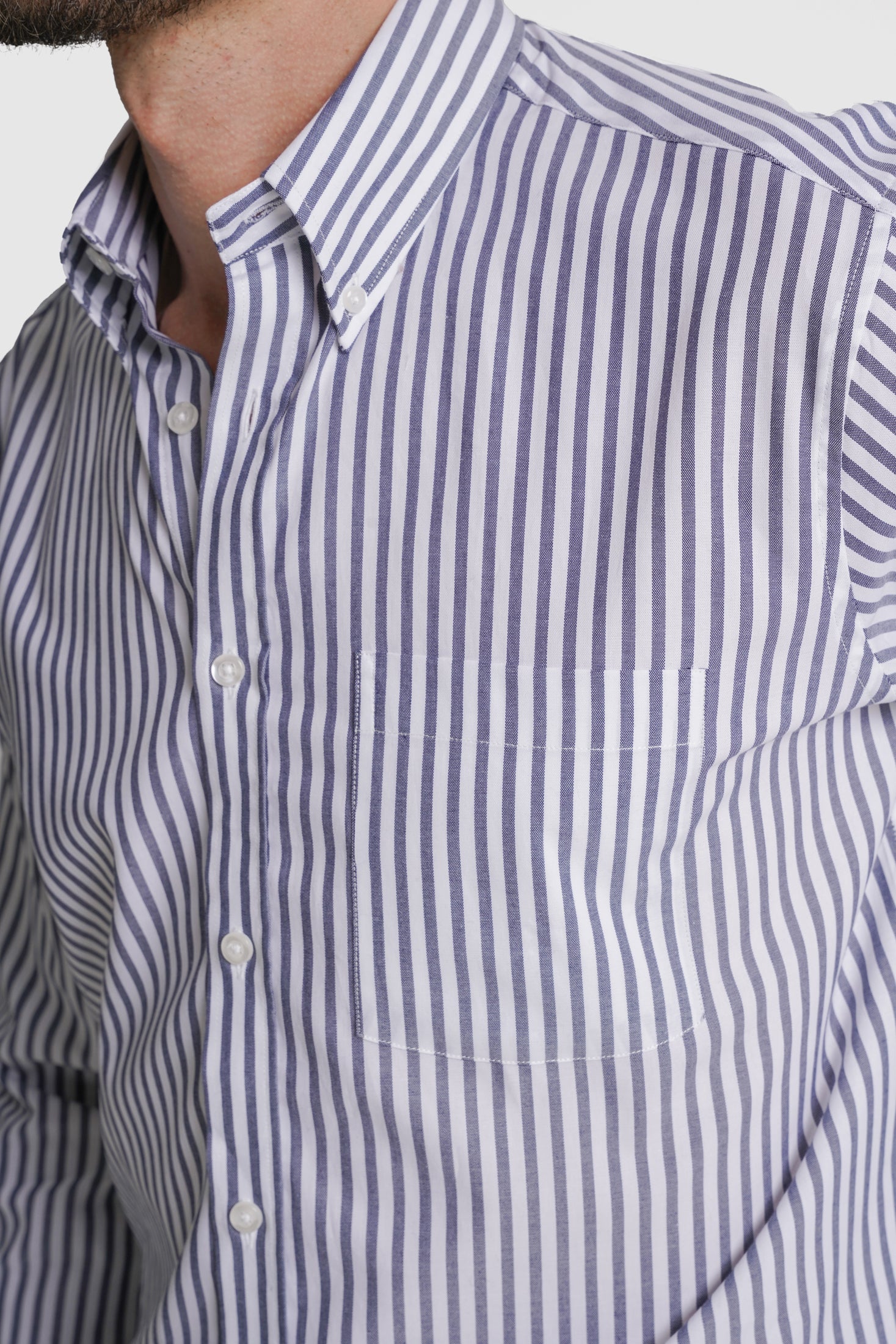 CAMISA ALGODÃO REGULAR FIT AZUL RISCAS MR. BLUE