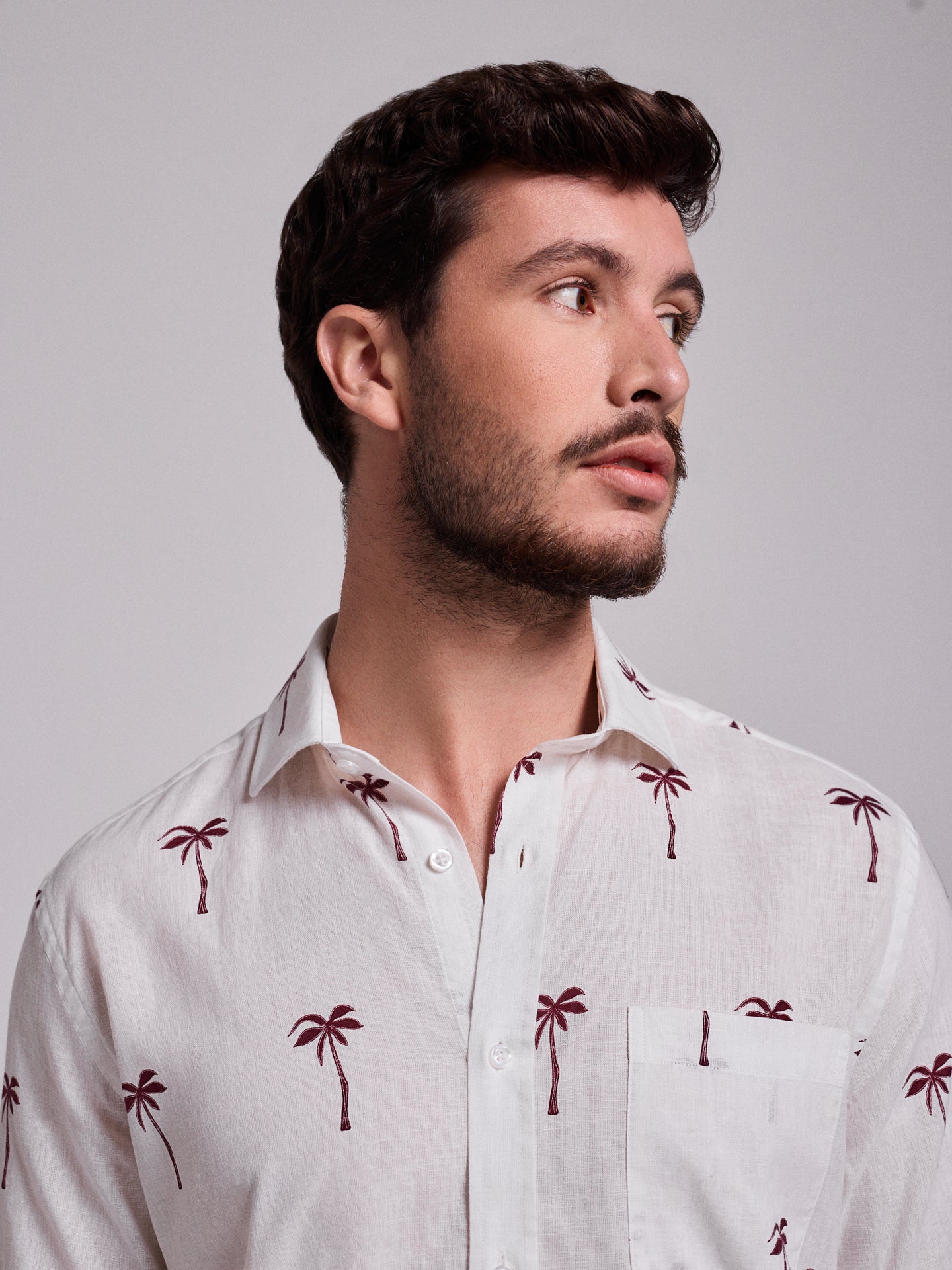 CAMISA LINO ROJA MANGA CORTA REGULAR FIT MR. AZUL