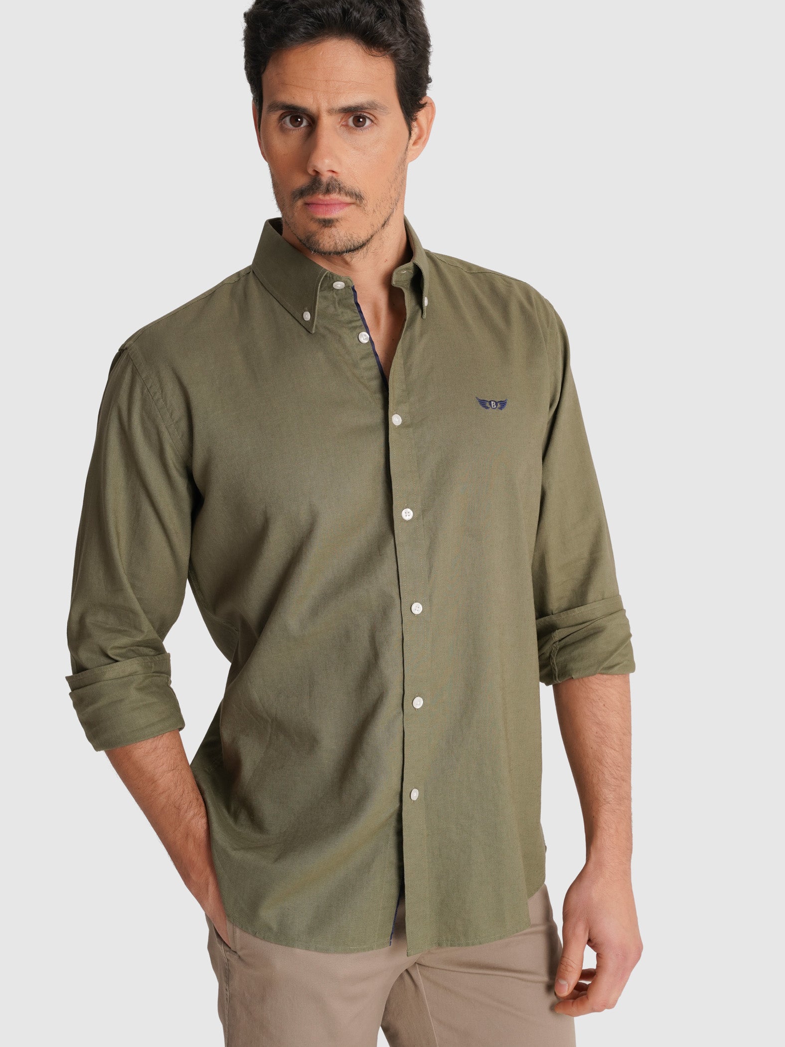 CAMISA VERDE MANGA COMPRIDA REGULAR FIT MR. BLUE