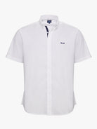 WHITE COTTON SHIRT SHORT SLEEVE REGULAR FIT MR. BLUE