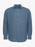 Tailored Fit Blue Linen Shirt Mr. Blue