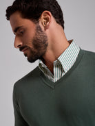JERSEY DE ALGODÓN VERDE MANGA LARGA REGULAR FIT MR. AZUL