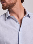CAMISA LINO AZUL MANGA LARGA SLIM FIT MR. AZUL