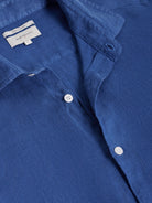 Camisa entallada de lino azul Mr. Blue