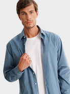 BOMBAZINE BLUE TAILORED FIT MR SHIRT. BLUE