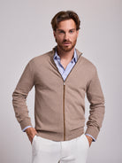 BEIGE COTTON PULLOVER LONG SLEEVE REGULAR FIT MR. BLUE