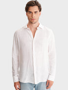 CAMISA LINHO BRANCA MANGA COMPRIDA TAILORED FIT MARK BELLUCCI