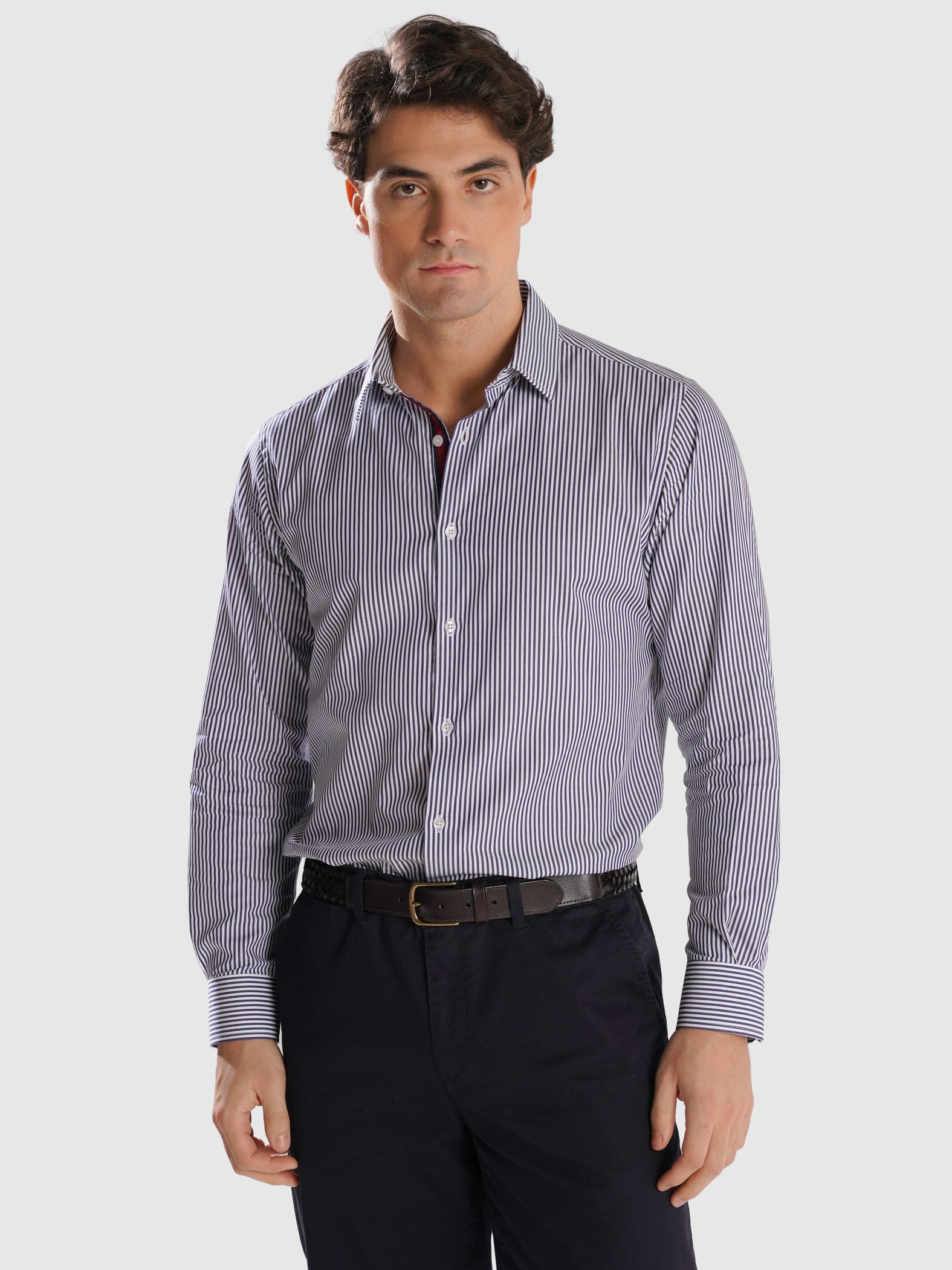 CAMISA SARGA AZUL MANGA LARGA SLIM FIT MR. AZUL
