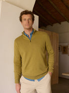 Mr. Blue Thin Green Cashmere Pullover
