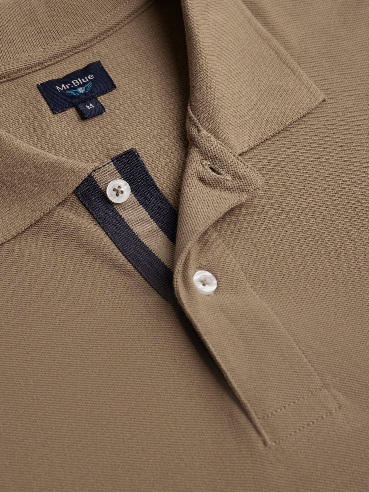 Polo Regular Fit Piquet Beige Mr. Blue