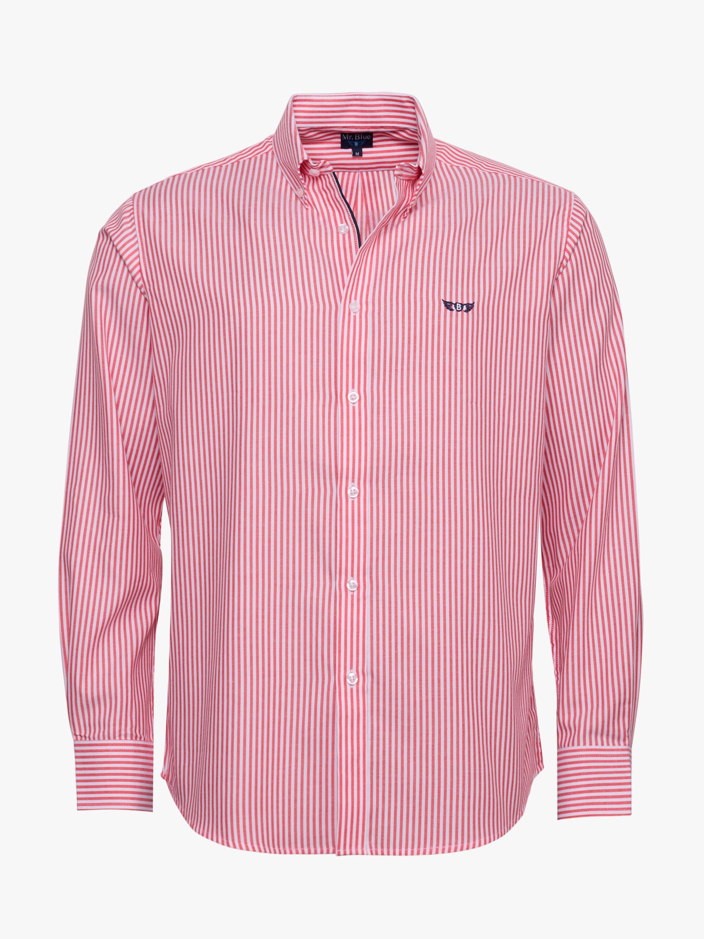 CAMISA ALGODÓN ROJA MANGA LARGA REGULAR FIT MR. AZUL