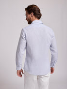 CAMISA LINO AZUL MANGA LARGA SLIM FIT MR. AZUL