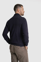 PULLOVER CAXEMIRA REGULAR FIT AZUL LISO MR. BLUE