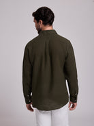 CAMISA LINO VERDE MANGA LARGA SASTRERÍA MARK BELLUCCI