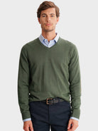 JERSEY FINO VERDE CON CODERAS MR REGULAR FIT. AZUL