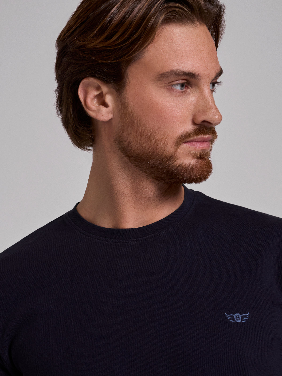T-SHIRT ALGODÃO AZUL MANGA CURTA REGULAR FIT MR. BLUE