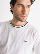 WHITE COTTON T-SHIRT SHORT SLEEVES REGULAR FIT MR. BLUE