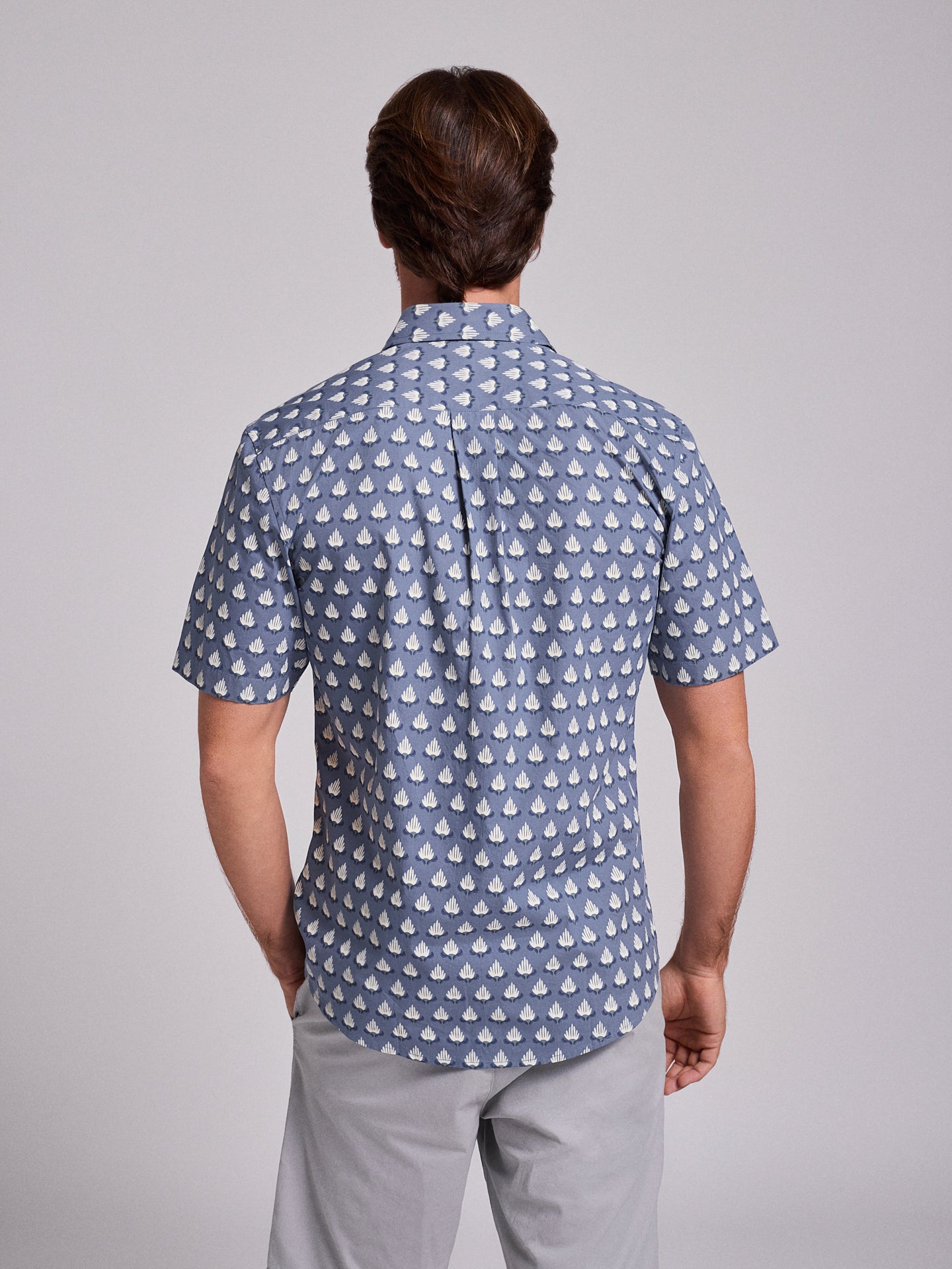 BLUE COTTON SHIRT SHORT SLEEVE REGULAR FIT MR. BLUE