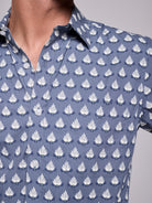 BLUE COTTON SHIRT SHORT SLEEVE REGULAR FIT MR. BLUE