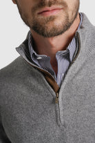 PULLOVER LÃ REGULAR FIT CINZENTO LISO MR. BLUE