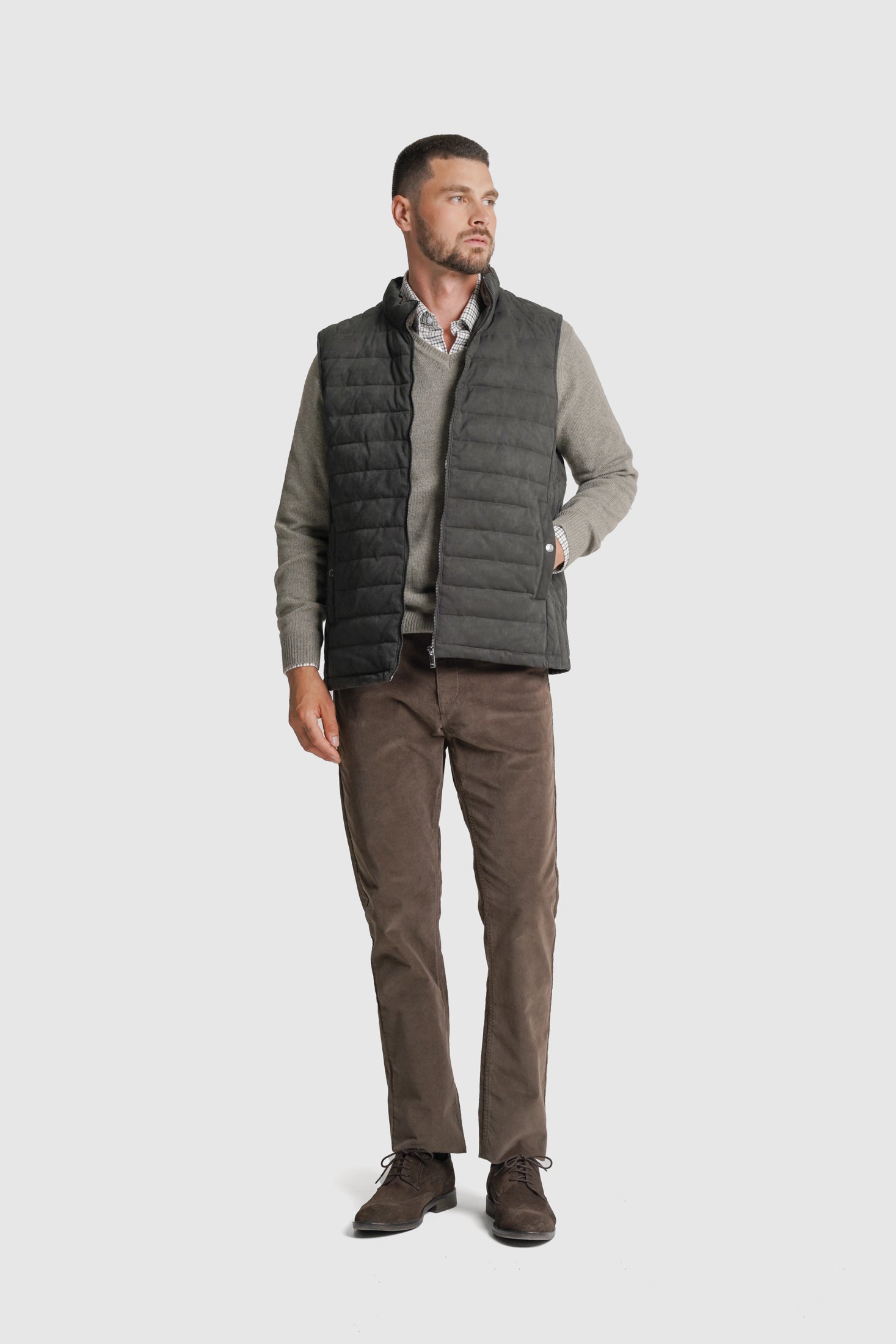 COLETE OUTROS REGULAR FIT VERDE LISO MR. BLUE