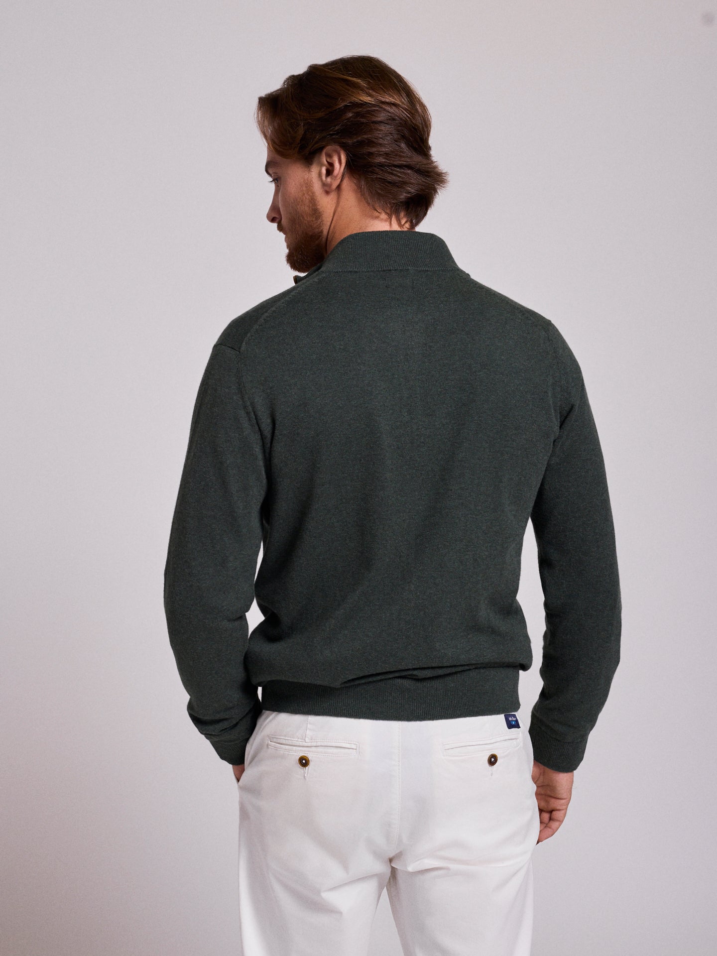 GREEN COTTON PULLOVER LONG SLEEVE REGULAR FIT MR. BLUE