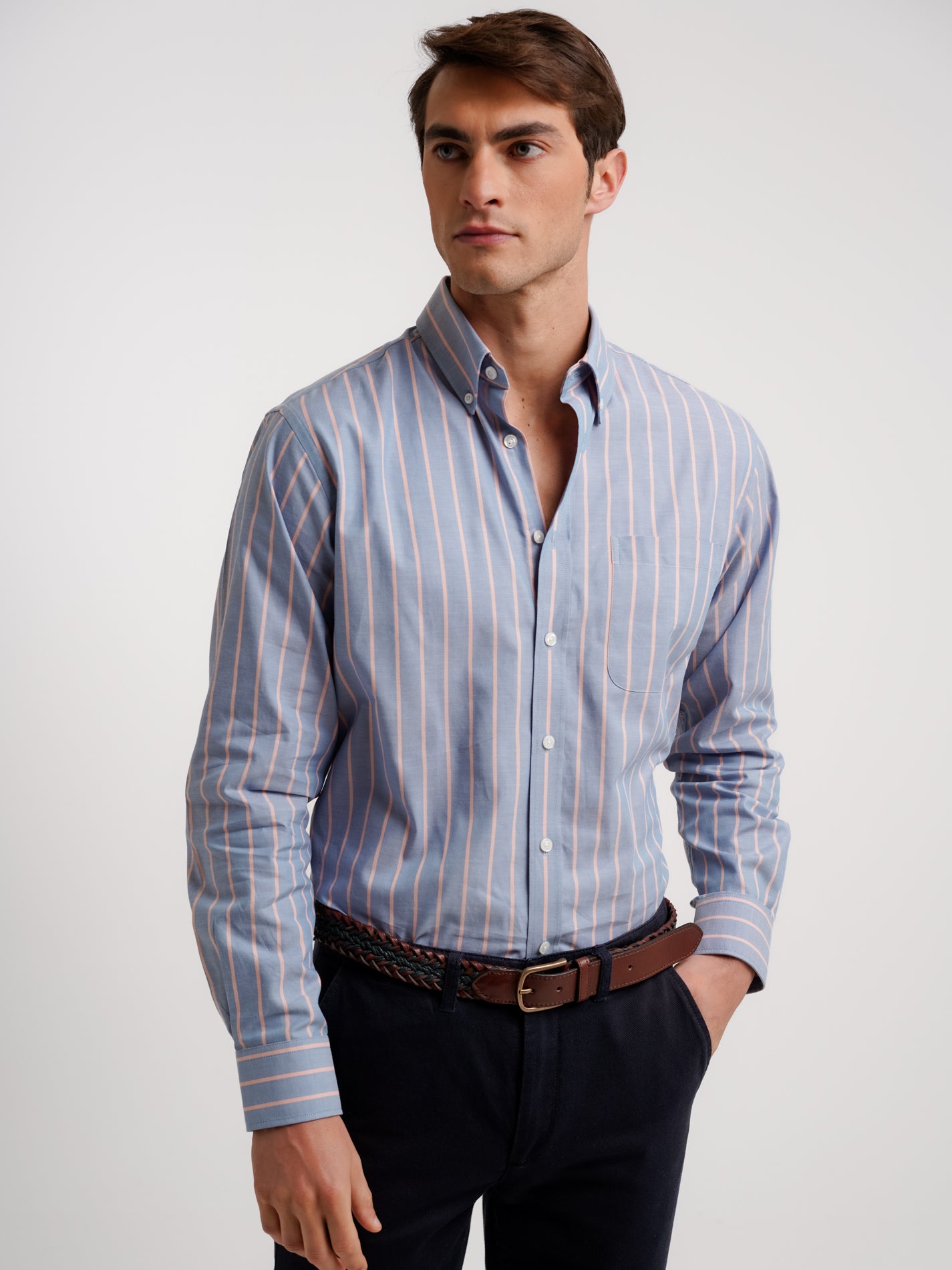 Camisa Regular Fit Oxford Azul Mr. Blue