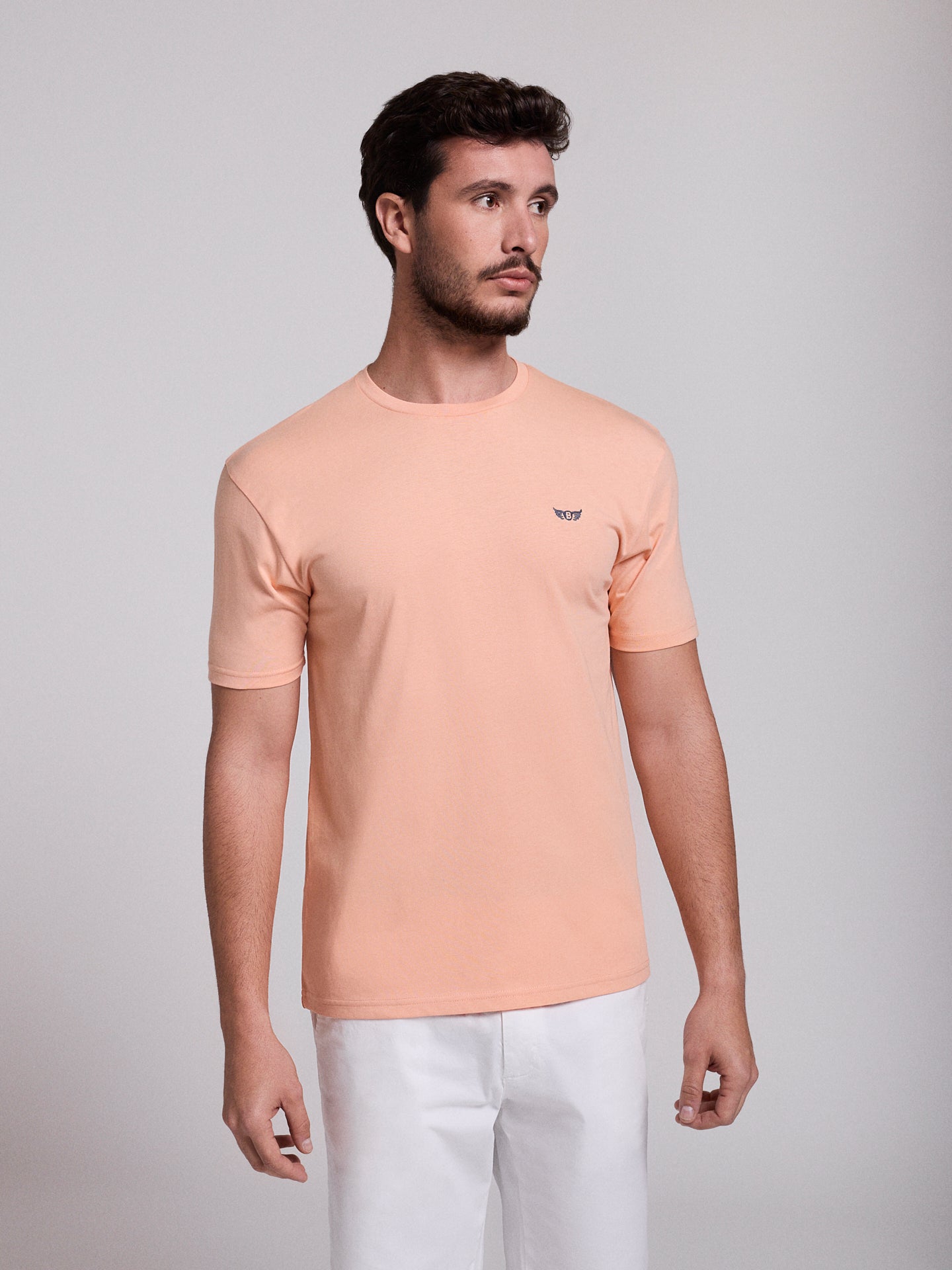 CAMISETA DE ALGODÓN NARANJA MANGA CORTA REGULAR FIT MR. AZUL