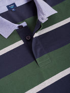 Rugbie Regular Fit Green Stripes Mr. Blue