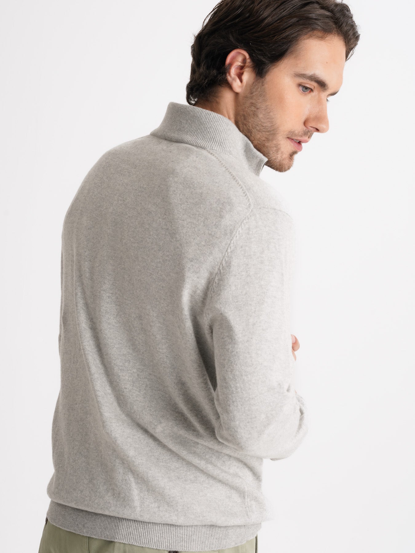 JERSEY DE ALGODÓN GRIS MANGA LARGA AJUSTE REGULAR MR. AZUL