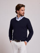 BLUE COTTON PULLOVER LONG SLEEVE REGULAR FIT MR. BLUE