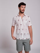 CAMISA LINO ROJA MANGA CORTA REGULAR FIT MR. AZUL