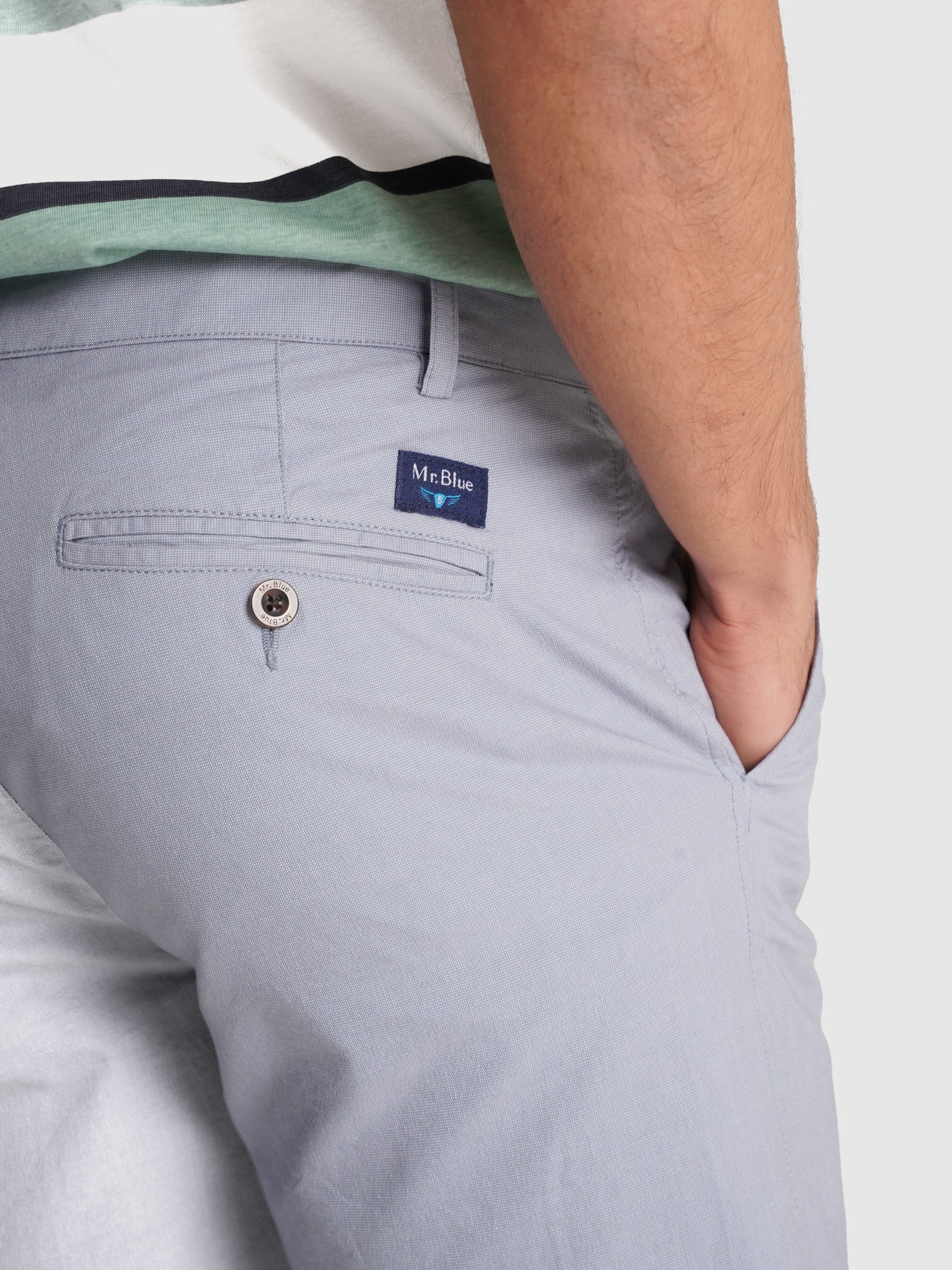 BERMUDA CHAMBRAY AZUIS REGULAR FIT MR. BLUE