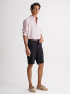 Camisa Regular Fit Linho Rosa Mr. Blue