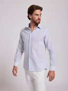 CAMISA LINO AZUL MANGA LARGA SLIM FIT MR. AZUL